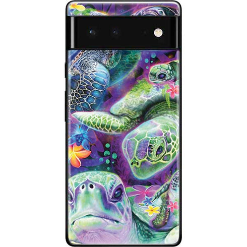Rainbow Sea Turtles by Sheena Pike Google Pixel 6 Skin